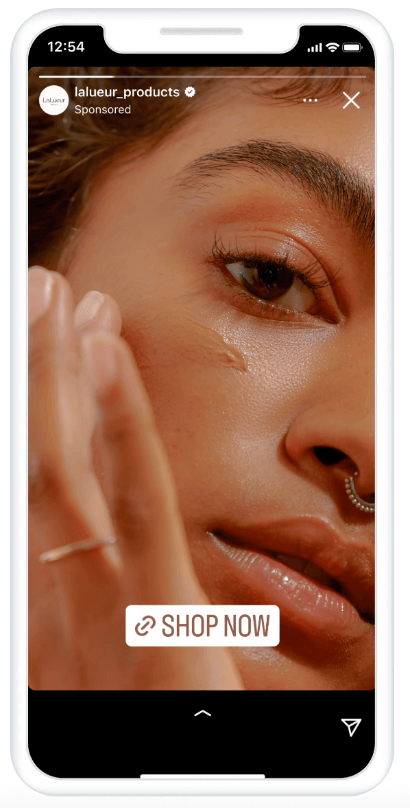 An Instagram Story image ad displayed on a mobile device.