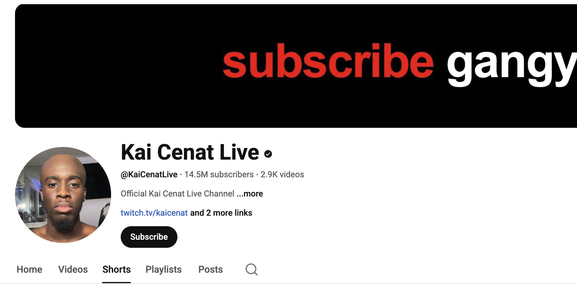 Screenshot of Kai Cenat's YouTube Live Page