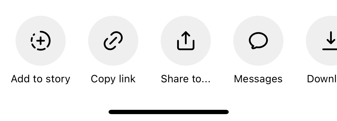 A screenshot showing the "Add to story" on Instagram