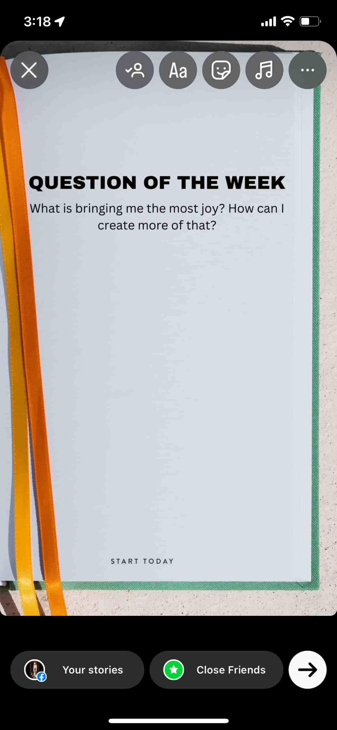 A screenshot showcasing how to post an Instagram Story