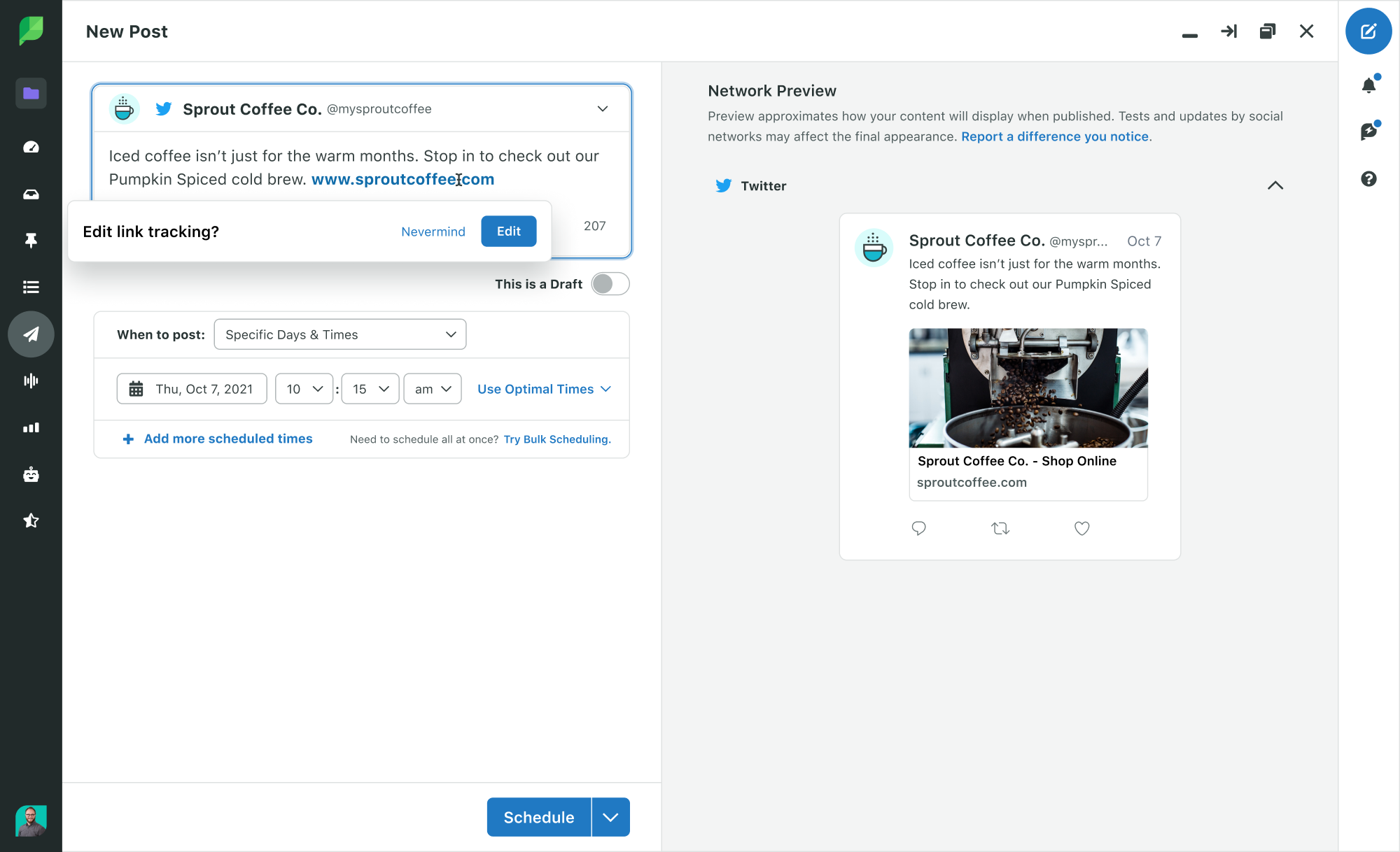 Sprout Social Twitter Scheduling