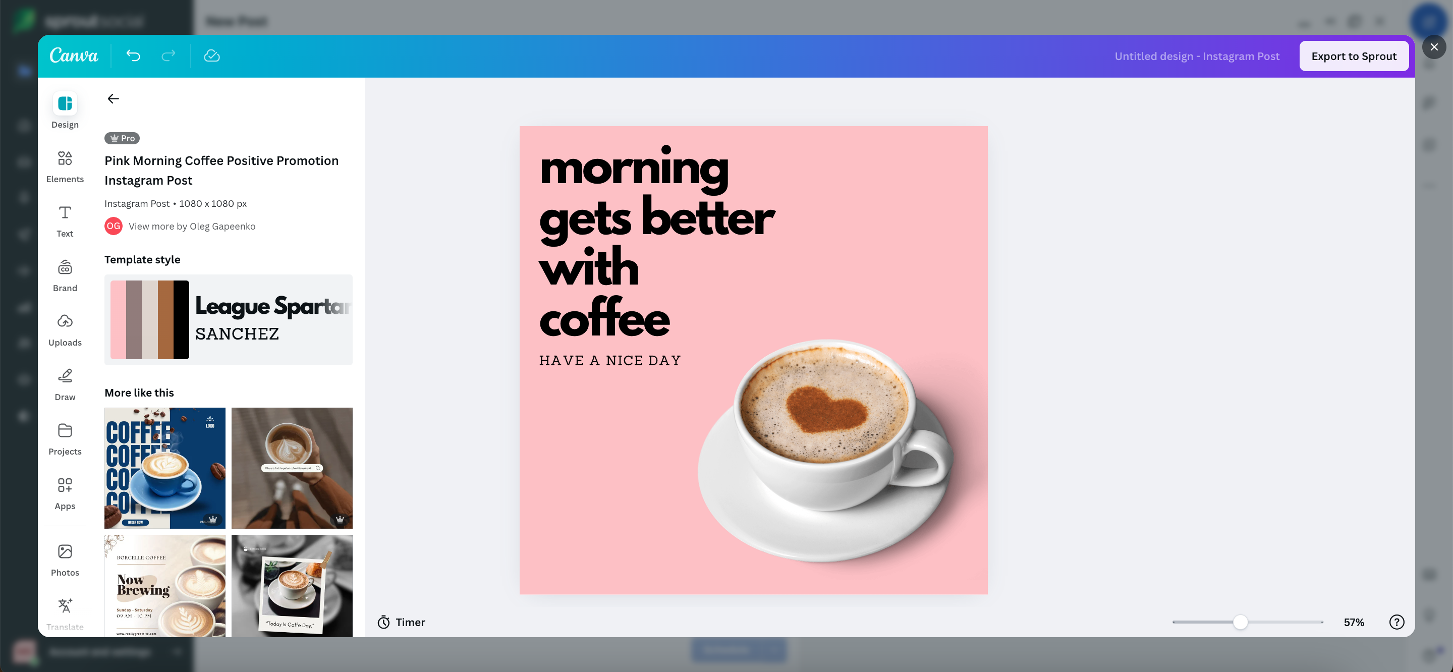 Sprout Social Design on Canva feature