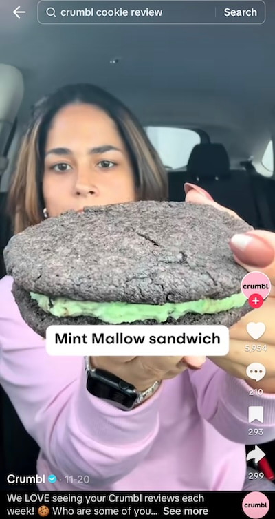 crumbl influencer review post example