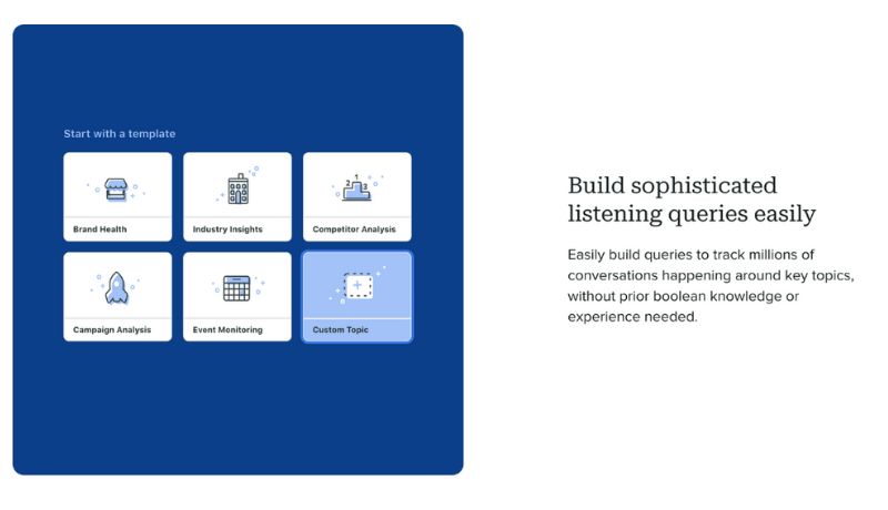 Sprout Social’s listening tools let you build sophisticated listening queries around multiple key topics
