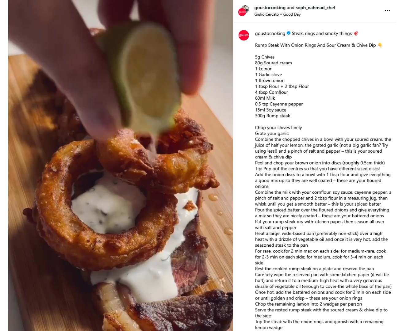 Recipe video by Gousto on Instagram with how-to caption.