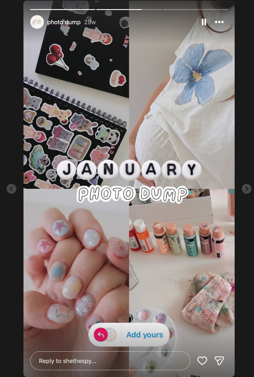 A collage of four different images with text that reads "January photo dump"