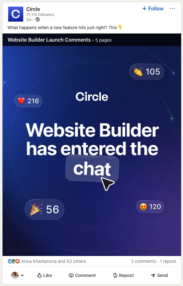 LinkedIn Post from Circle