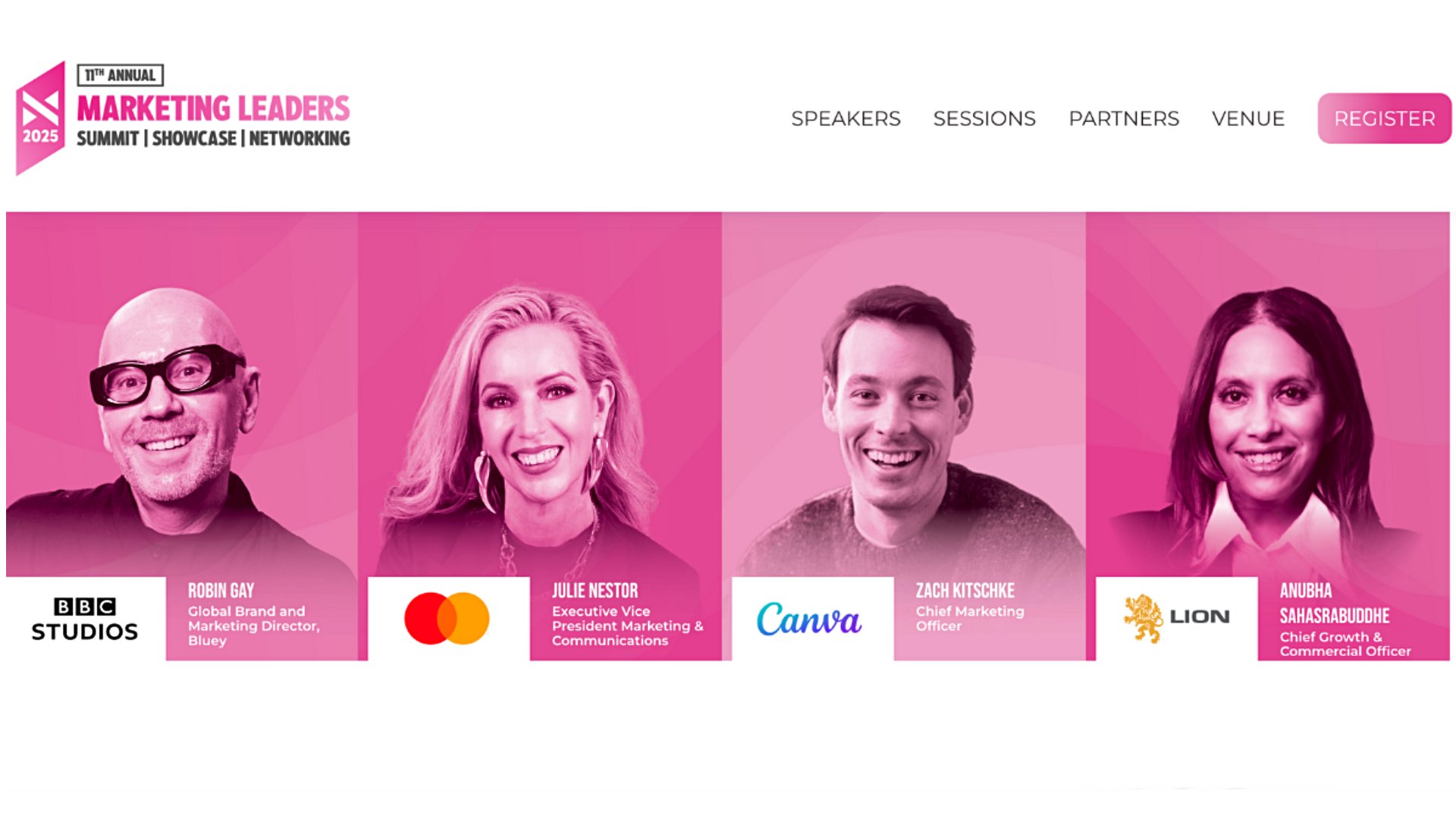 List of speakers attending the 2025 Marketing Leaders Summit.