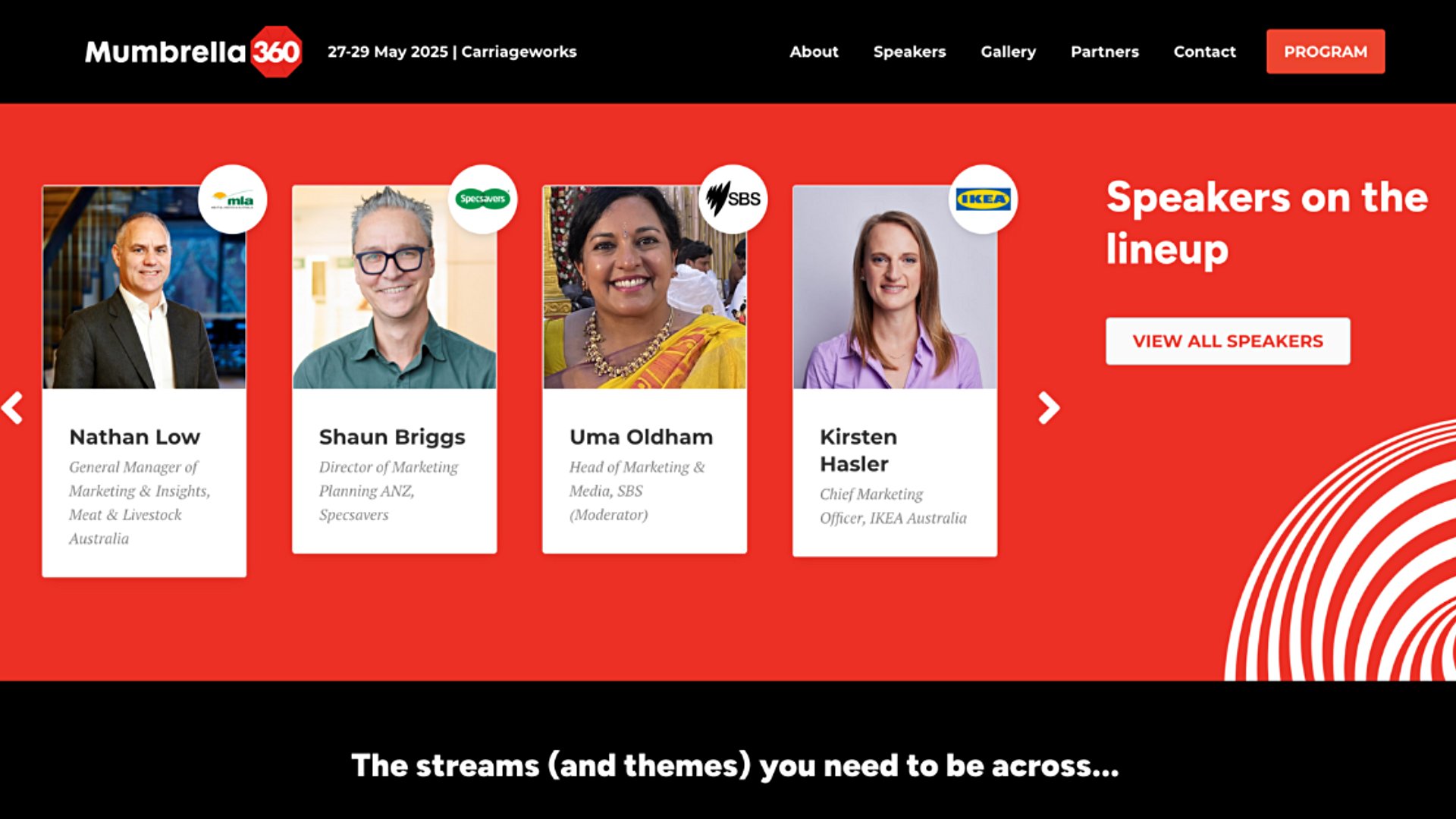 Overview of some of the top speakers at Mumbrella360 2025.