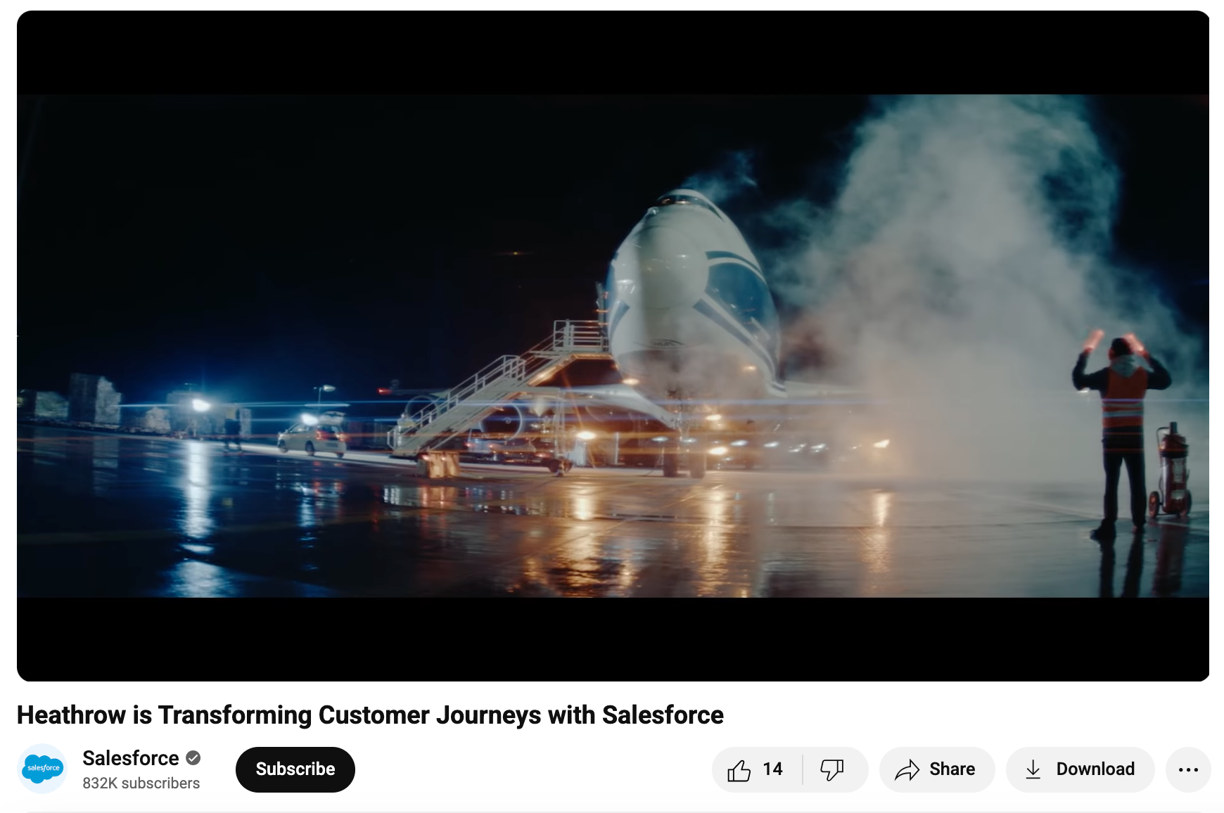 Salesforce Heathrow customer story YouTube video