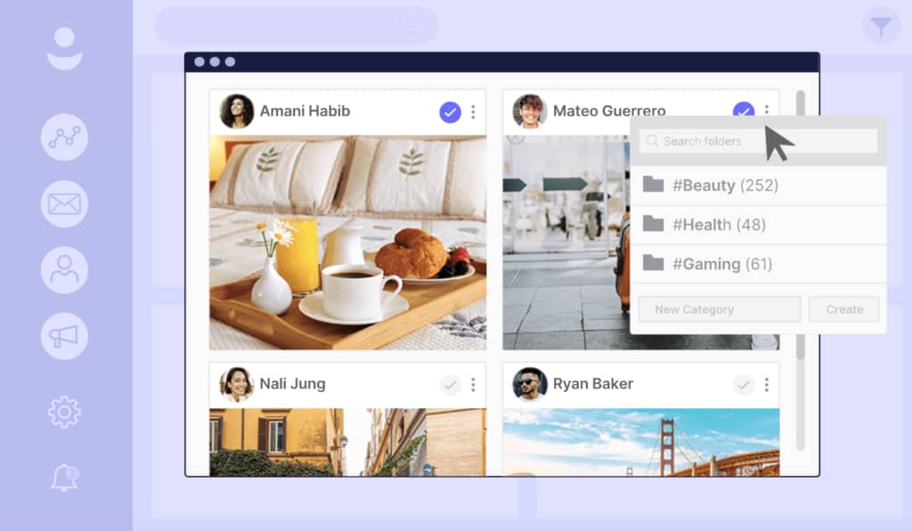 Grin allows you to check critical performance metrics, including engagement rates, likes, comments, shares and views.