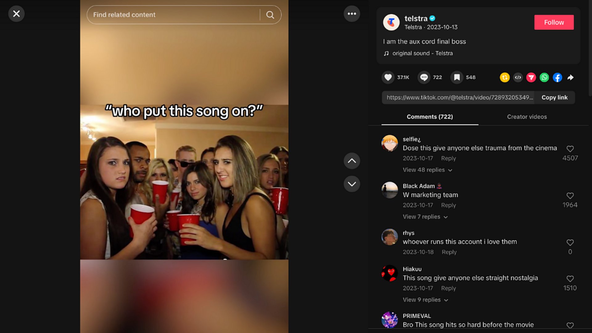 Australian telcom company Telstra embraces a viral meme trend on TikTok, with a nod to their nationally infamous ads.