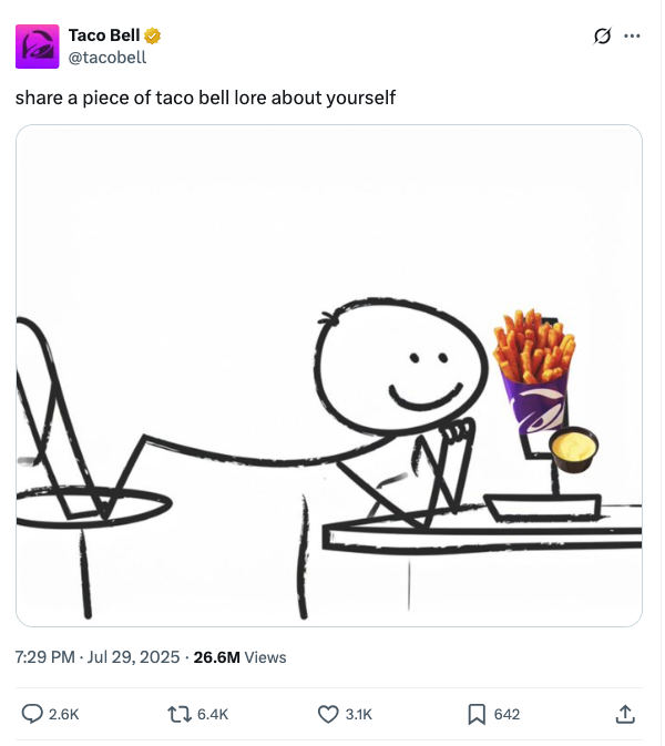 Twitter post from Taco Bell