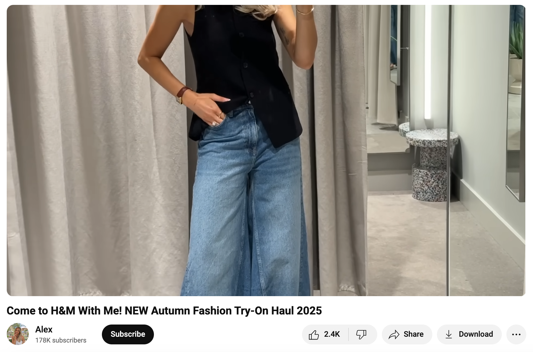 Alex Collins's H&M fall try-on haul YouTube video