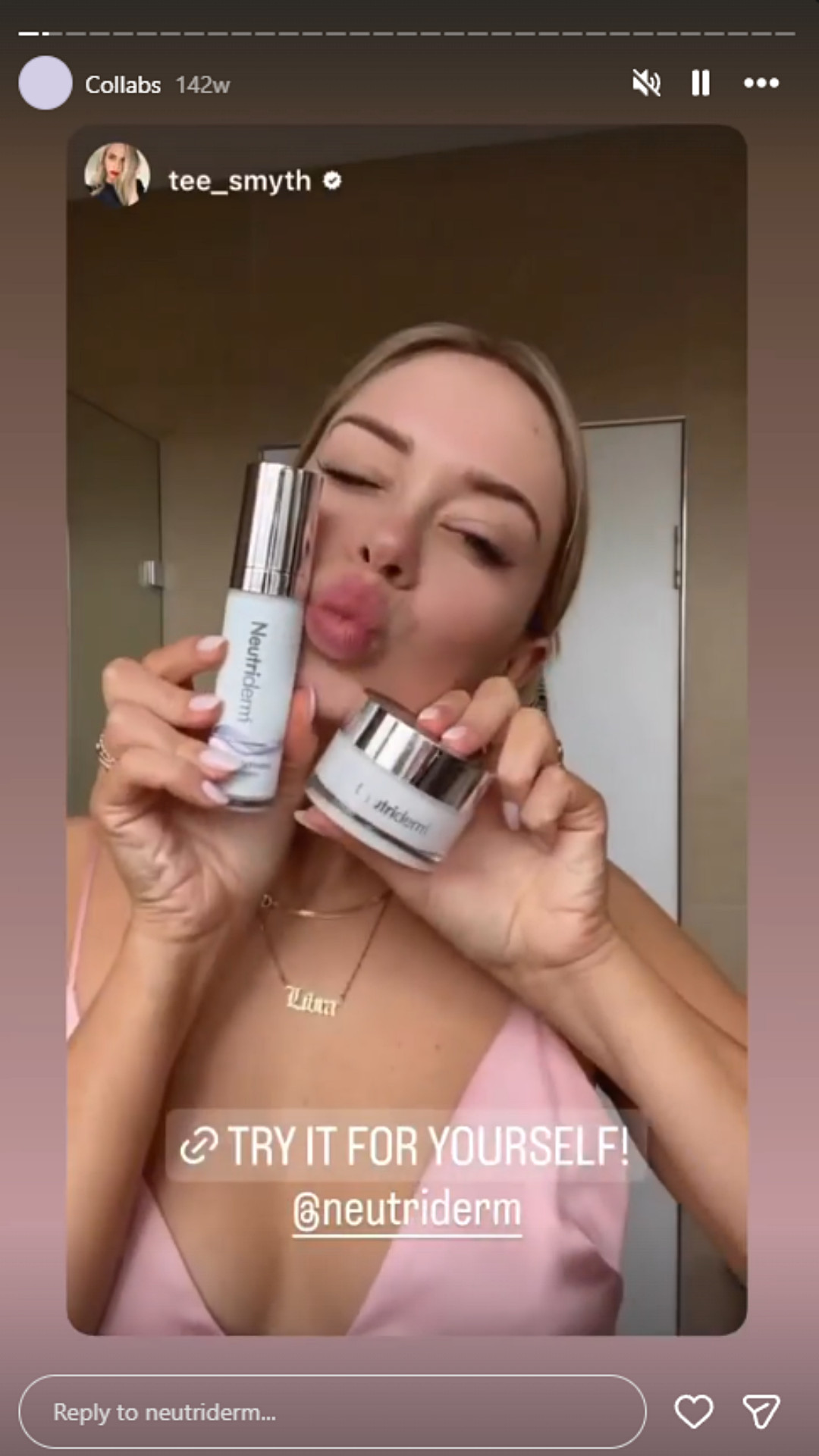 Neutriderm tapped Aussie influencer Tully Smyth to build brand trust through an influencer collaboration. 