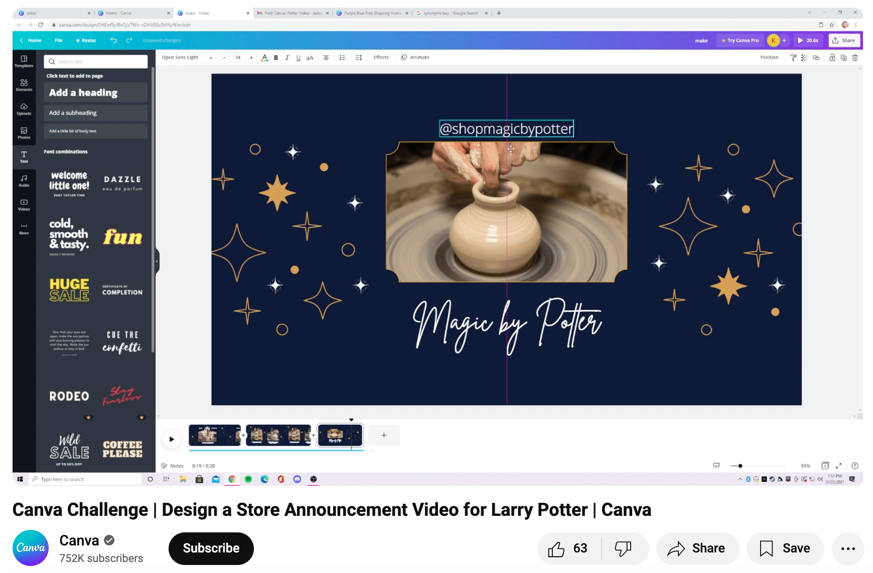 Canva Challenge YouTube video