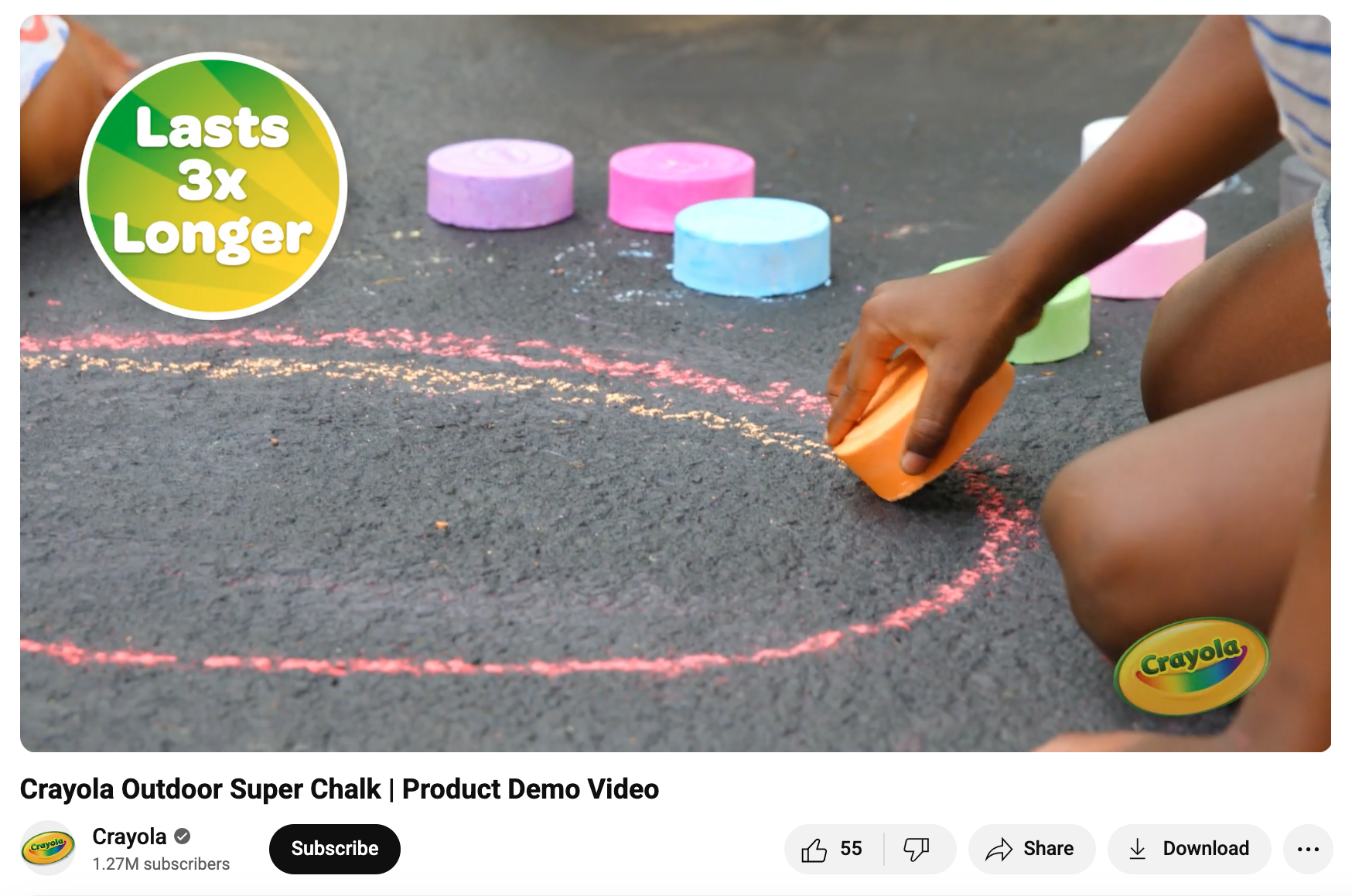 Crayola Outdoor Super Chalk product demo YouTube video