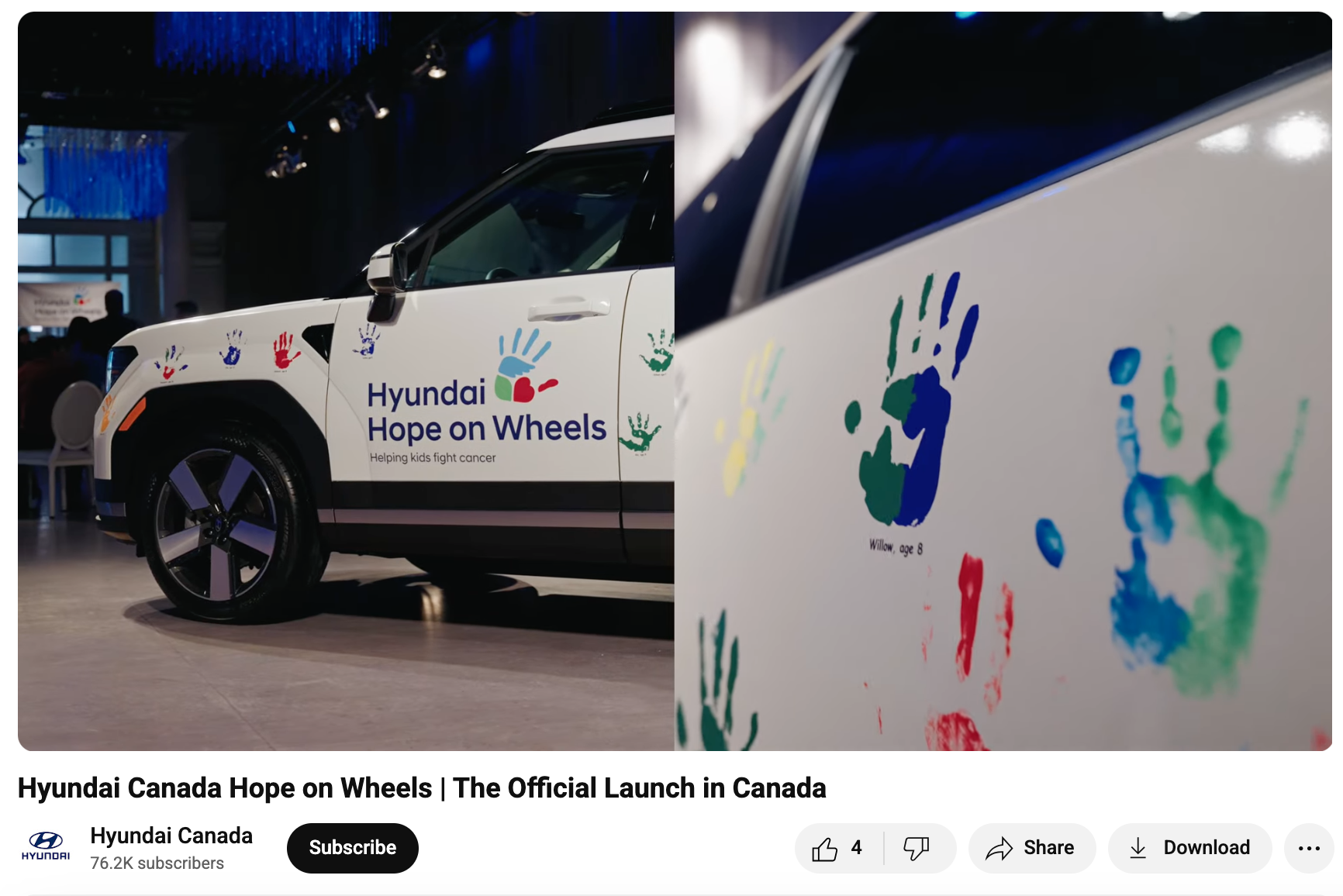 Hyundai Hope on Wheels CSR initiative YouTube video