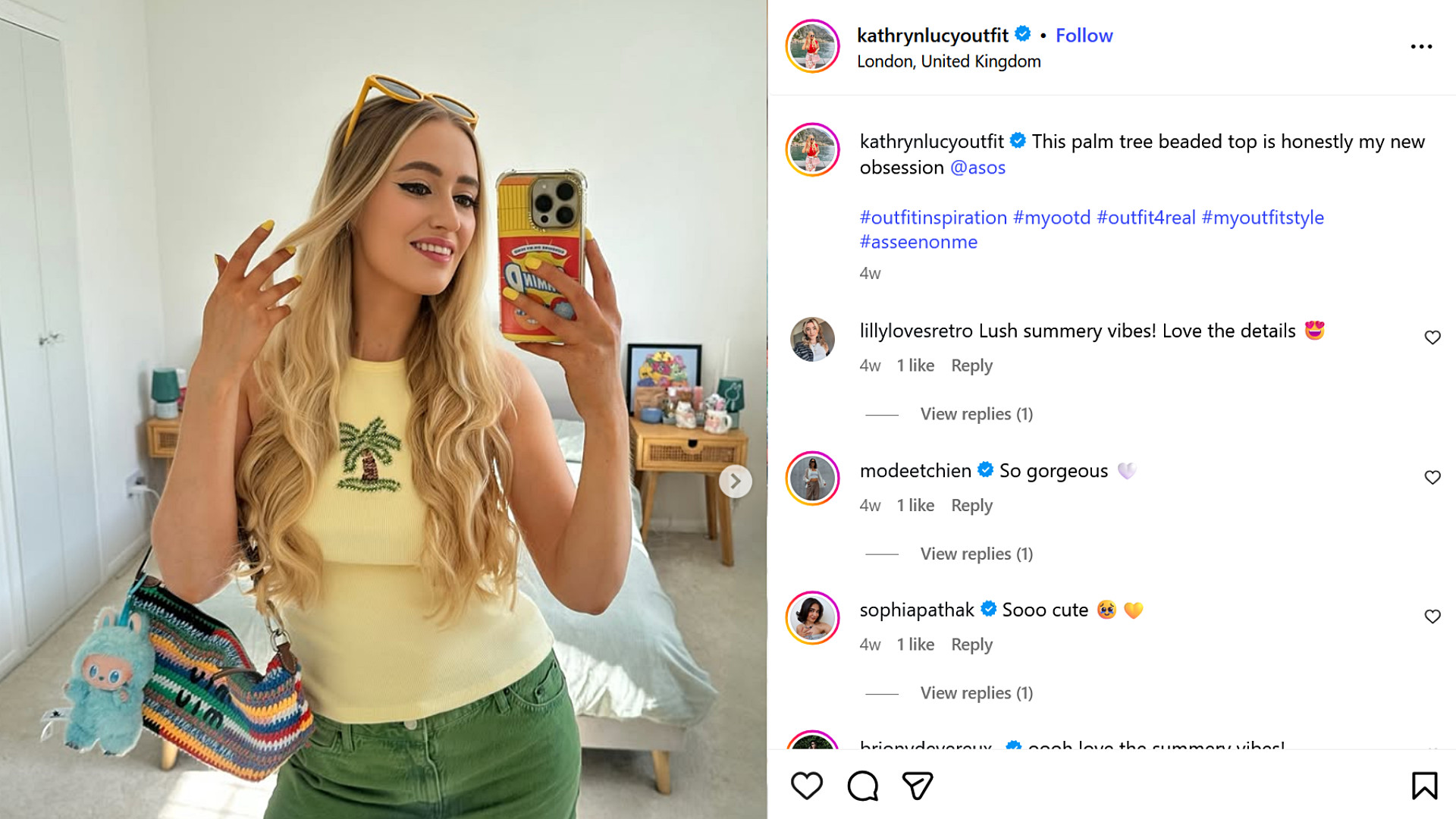 ASOS sponsored a campaign, #AsSeenOnMe, that features its customers as models.