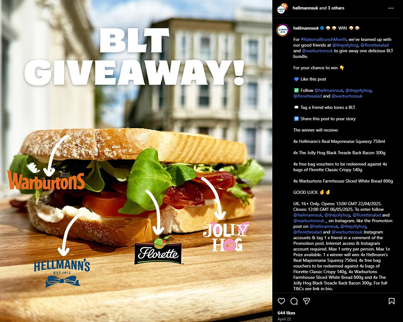 Warburton’s co-sponsored BLT giveaway celebrates National Brunch Month.