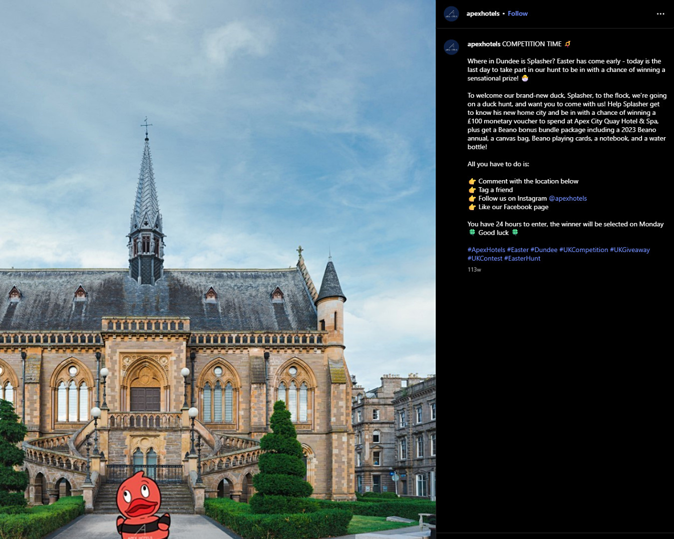 Apex Hotels challenged its audience to identify different locations in Dundee.