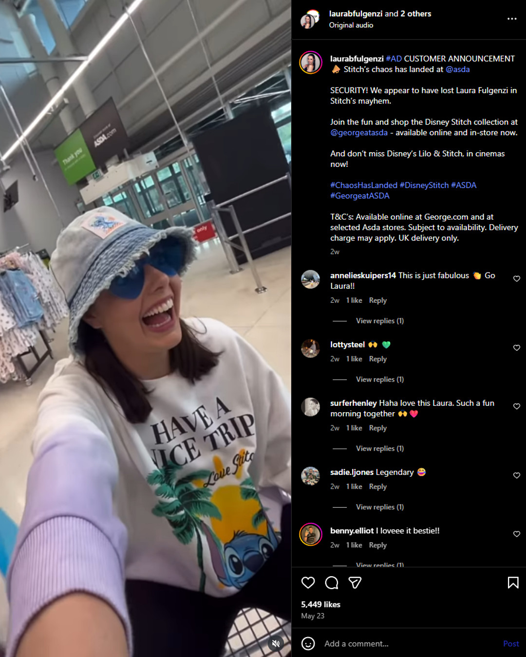 ASDA used audience sentiment insights to guide its new Stitch product line launch, earning strong engagement on Instagram from Disney fans.