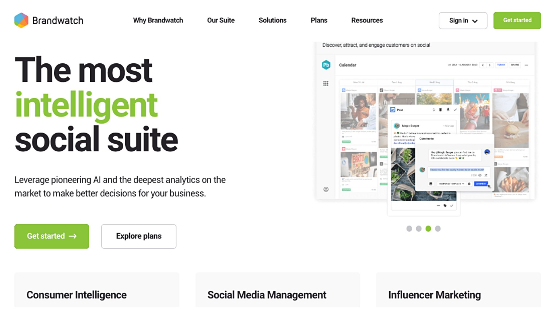 Brandwatch's homepage