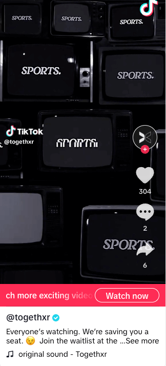Nike TikTok video teasing their partnership with Togethxr