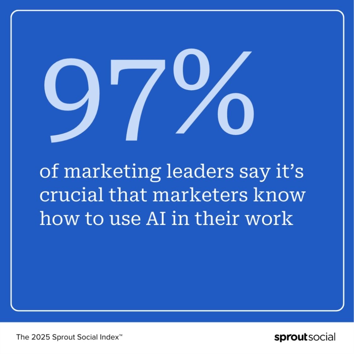 97% of marketing leaders say it’s crucial that marketers know how to use AI in their work. 