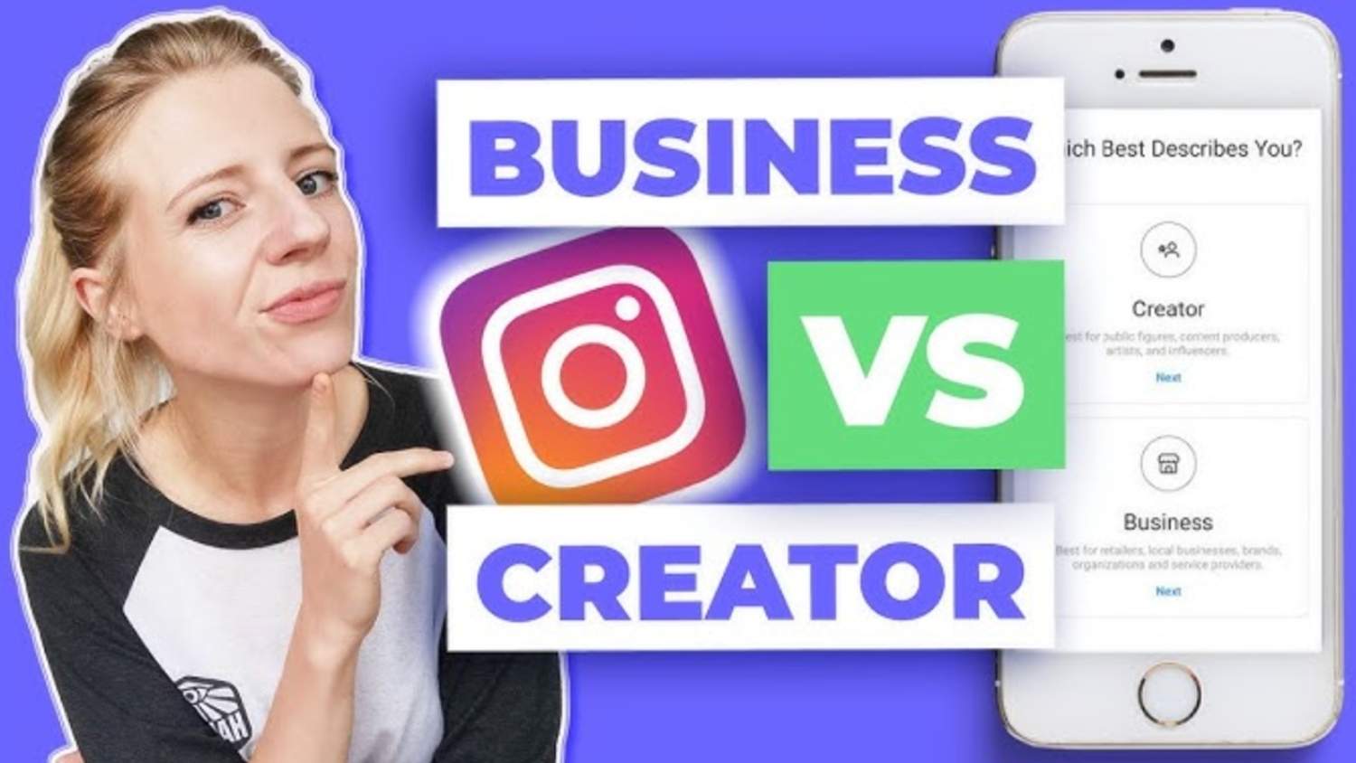 A YouTube influencer explores Business accounts versus Creator accounts on Instagram.