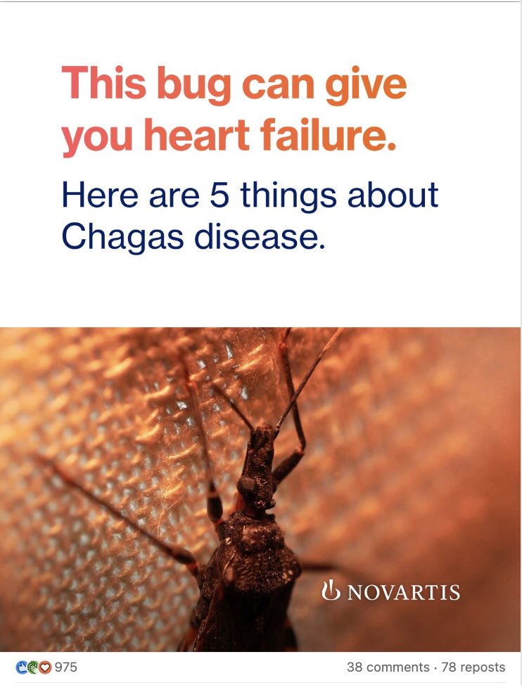 A LinkedIn Carousel from Novartis about Chagas Disease