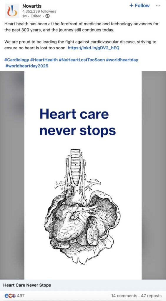 A LinkedIn video from Novartis about the history of cardiology
