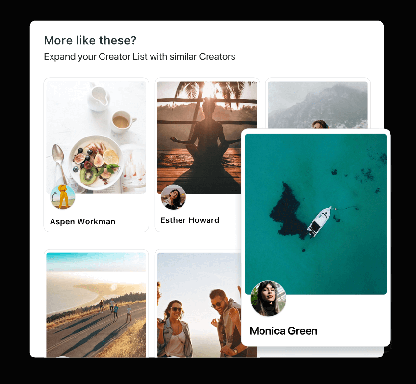 Sprout Social Influencer Marketing, which allows brands to search for topics and find relevant creators.