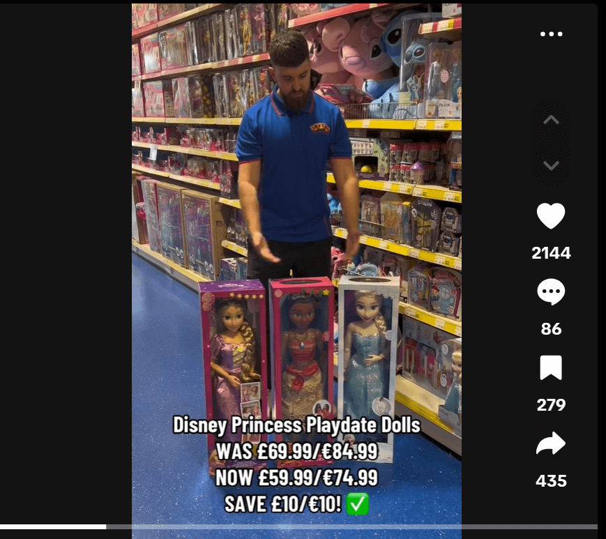 TikTok Black Friday sales post by Smyths