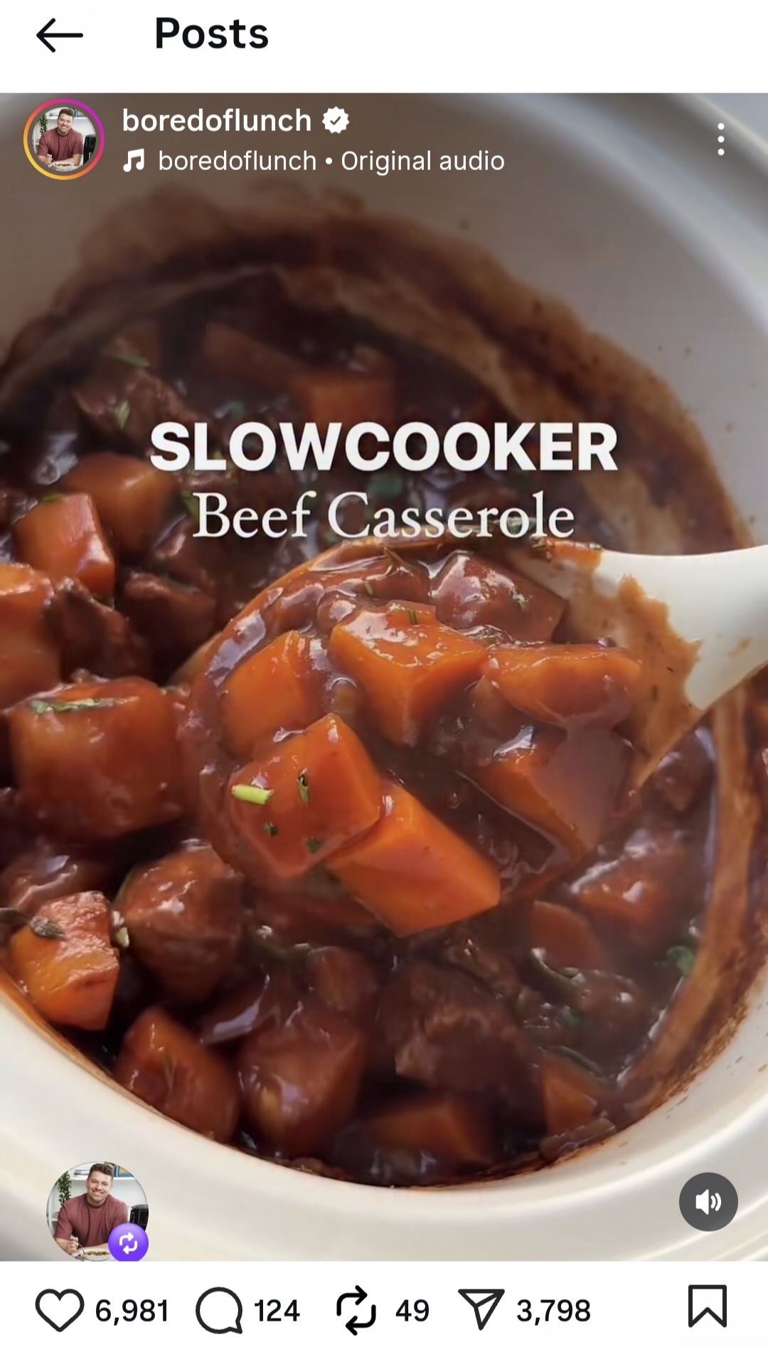 Image of beef casserole from Bored of Lunch Instagram grid