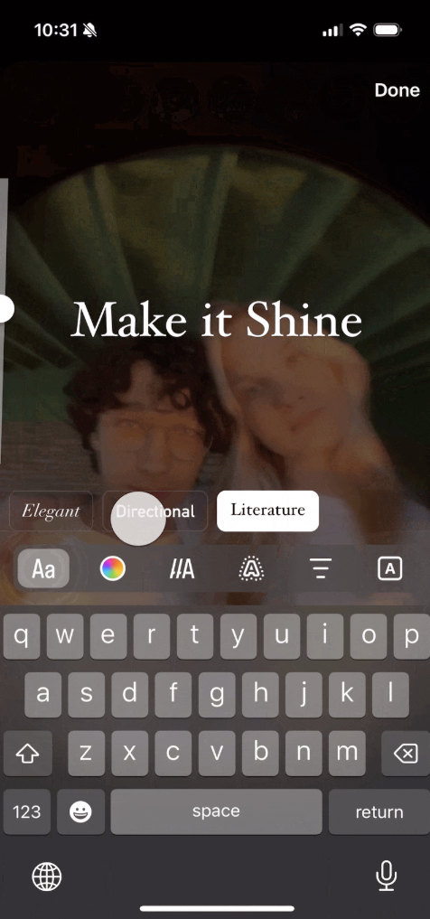 Screenshot showing Instagram Reels editor with tools to trim clips, add text, stickers, audio, overlays and captions