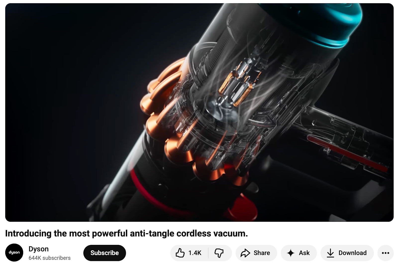 Anti-tangle cordless vacuum product demo video from Dyson