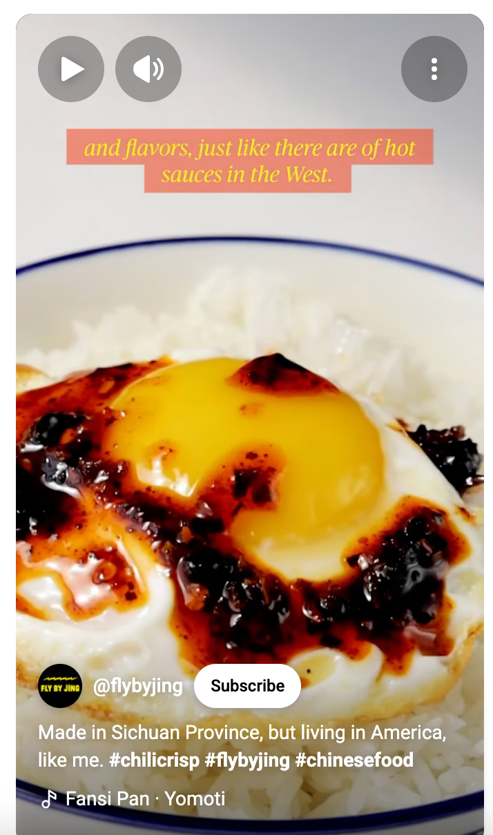 Fly By Jing brand story YouTube Short