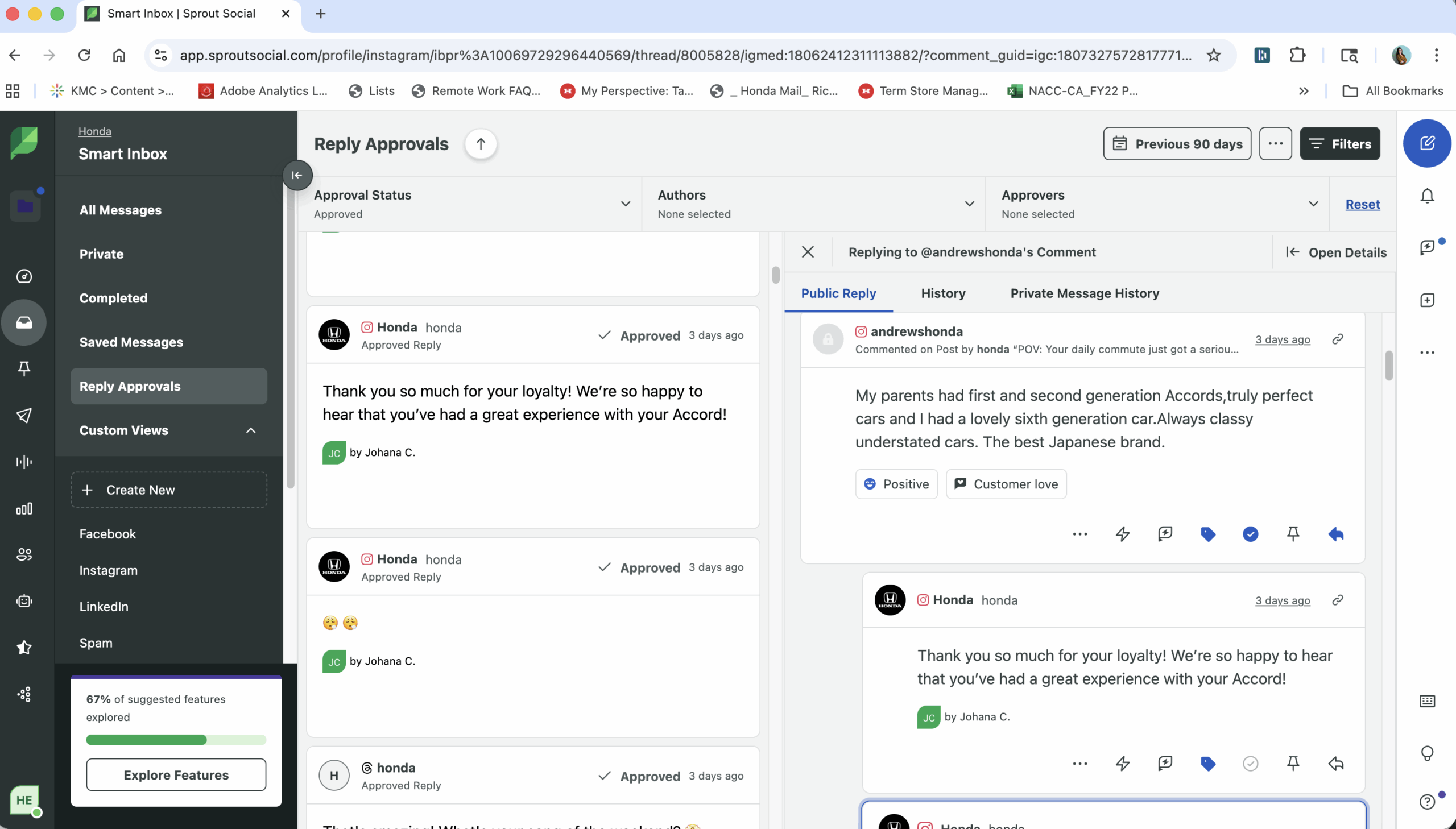 Honda's Smart Inbox, focused on high-quality engagements
