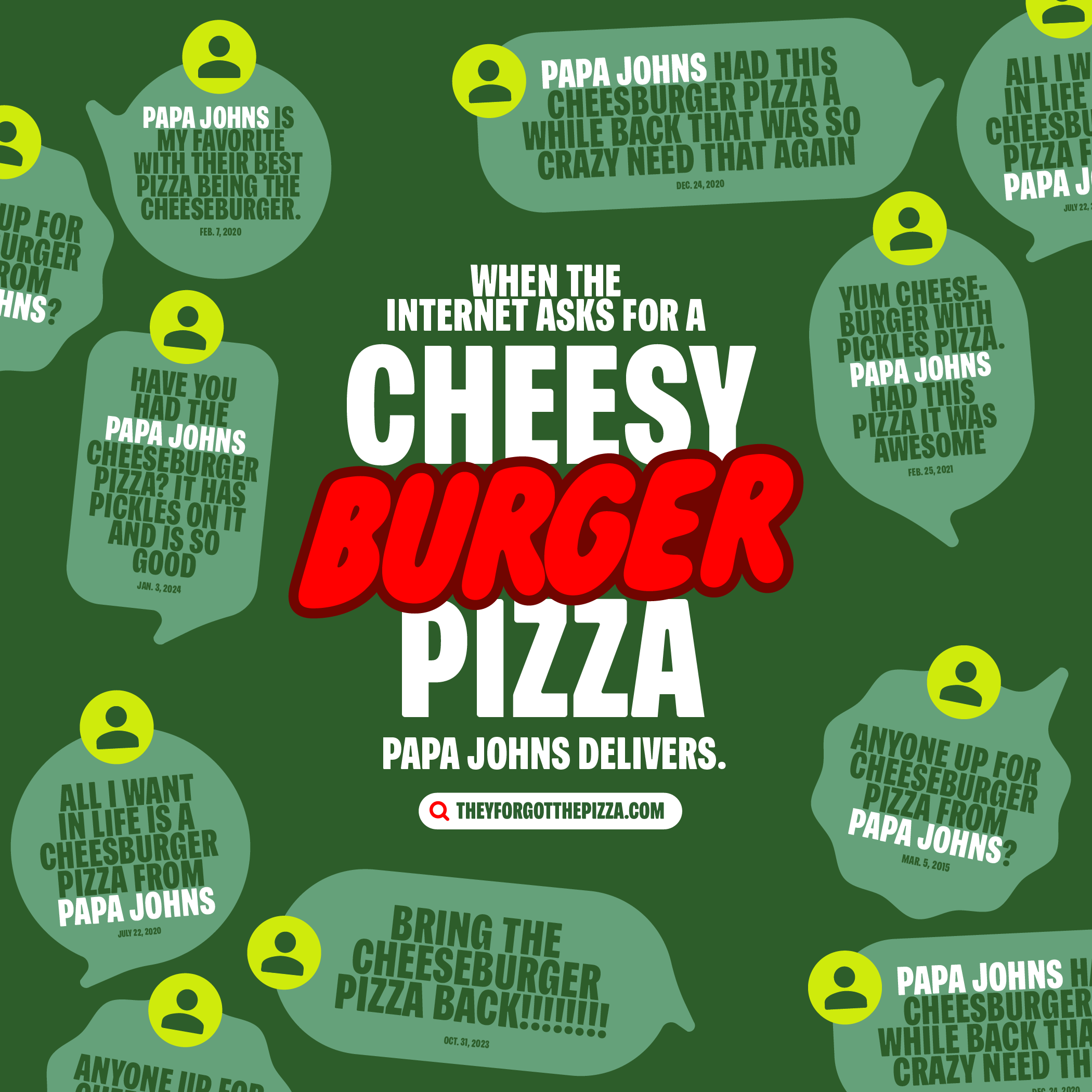 A social advert by Papa Johns showing them listening to users