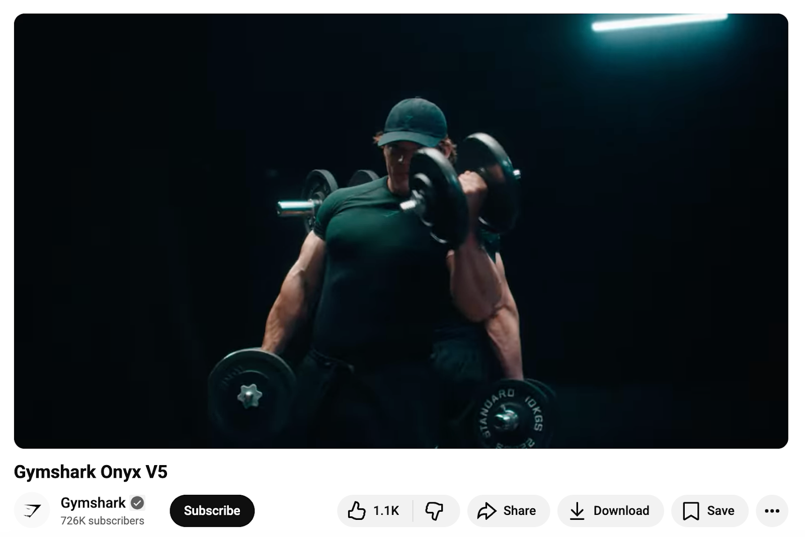 Still from Gymshark’s Onyx V5 collection announcement video, featuring various fitness influencers training in the new pieces.