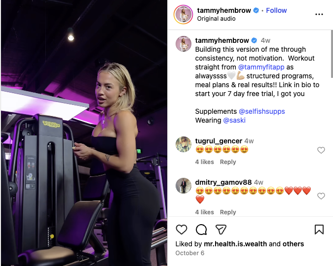 Tammy shares some of her gym workout tips while promoting her Tammy Fit app
