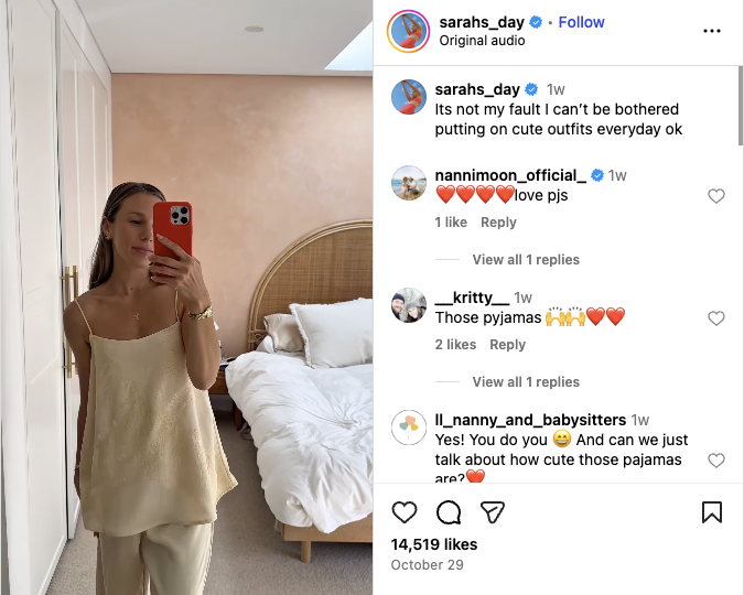 An Instagram video where Sarah discusses low-motivation days