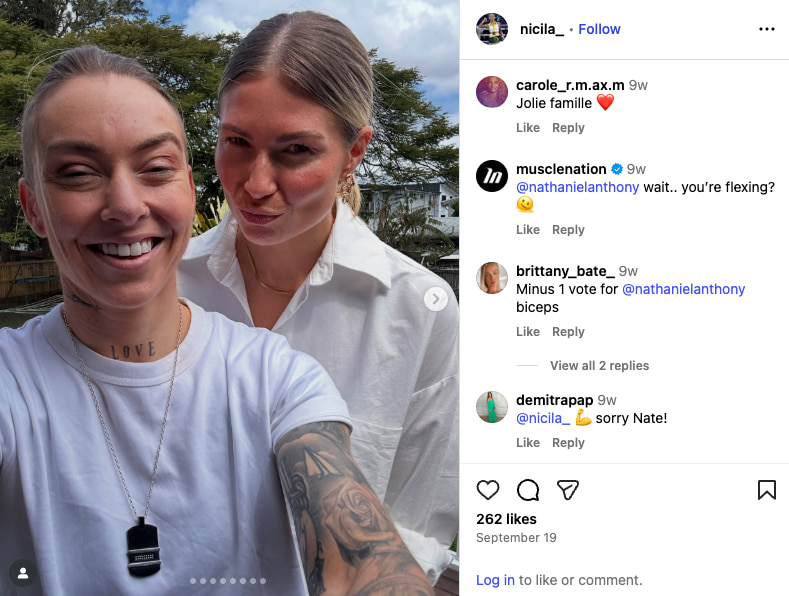 Nicila shares a photo on Instagram with her partner 