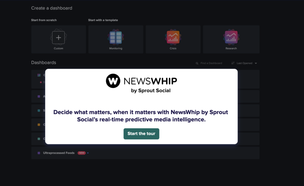 Newswhip product tour