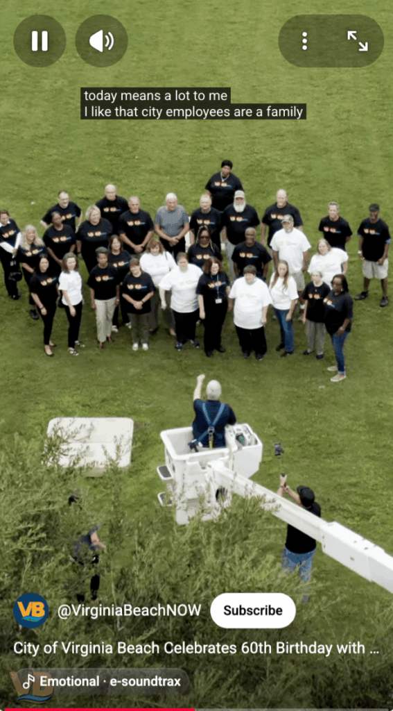 City of Virginia Beach YouTube Short celebrating local city employees and volunteers