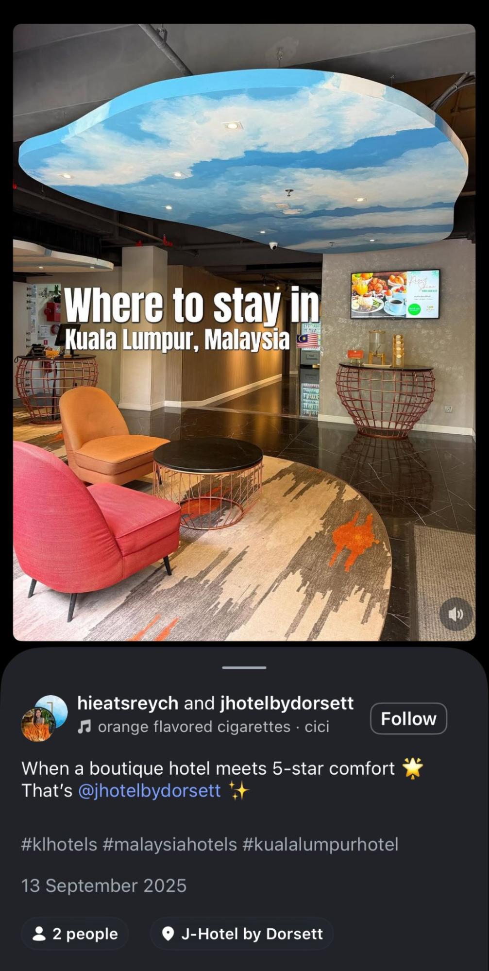 An example of an Instagram video optimized for in-app search.