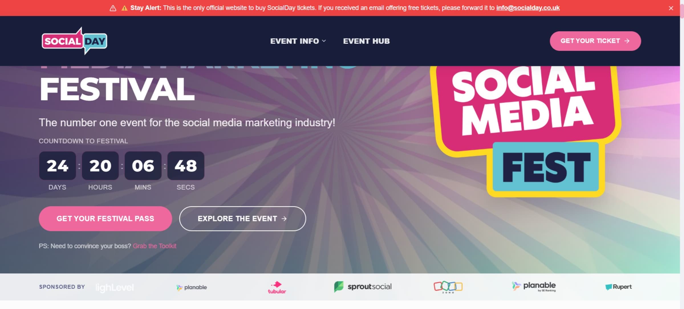 Social Day Festival Themed Website