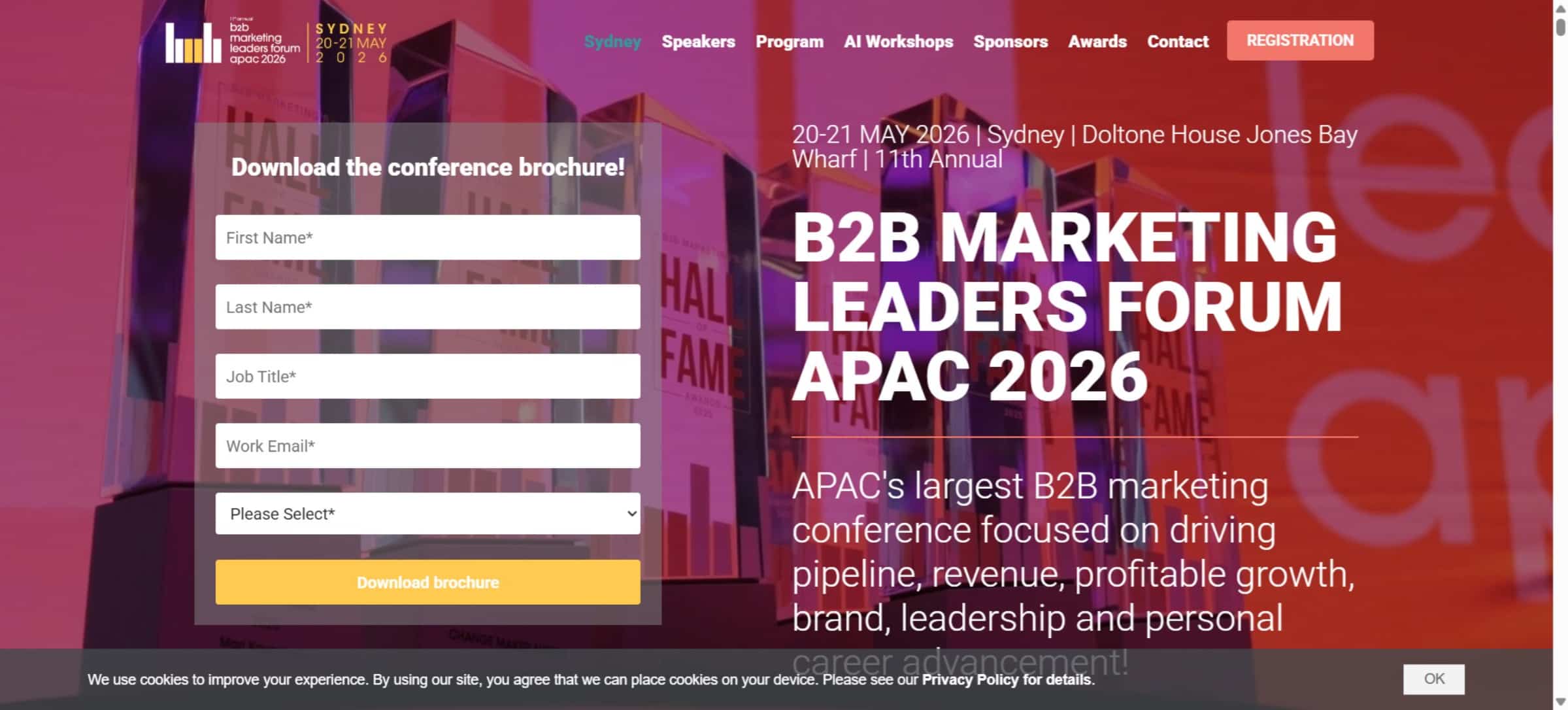 Screenshot of B2B Marketing Leaders Forum APAC 2026 Conference Website