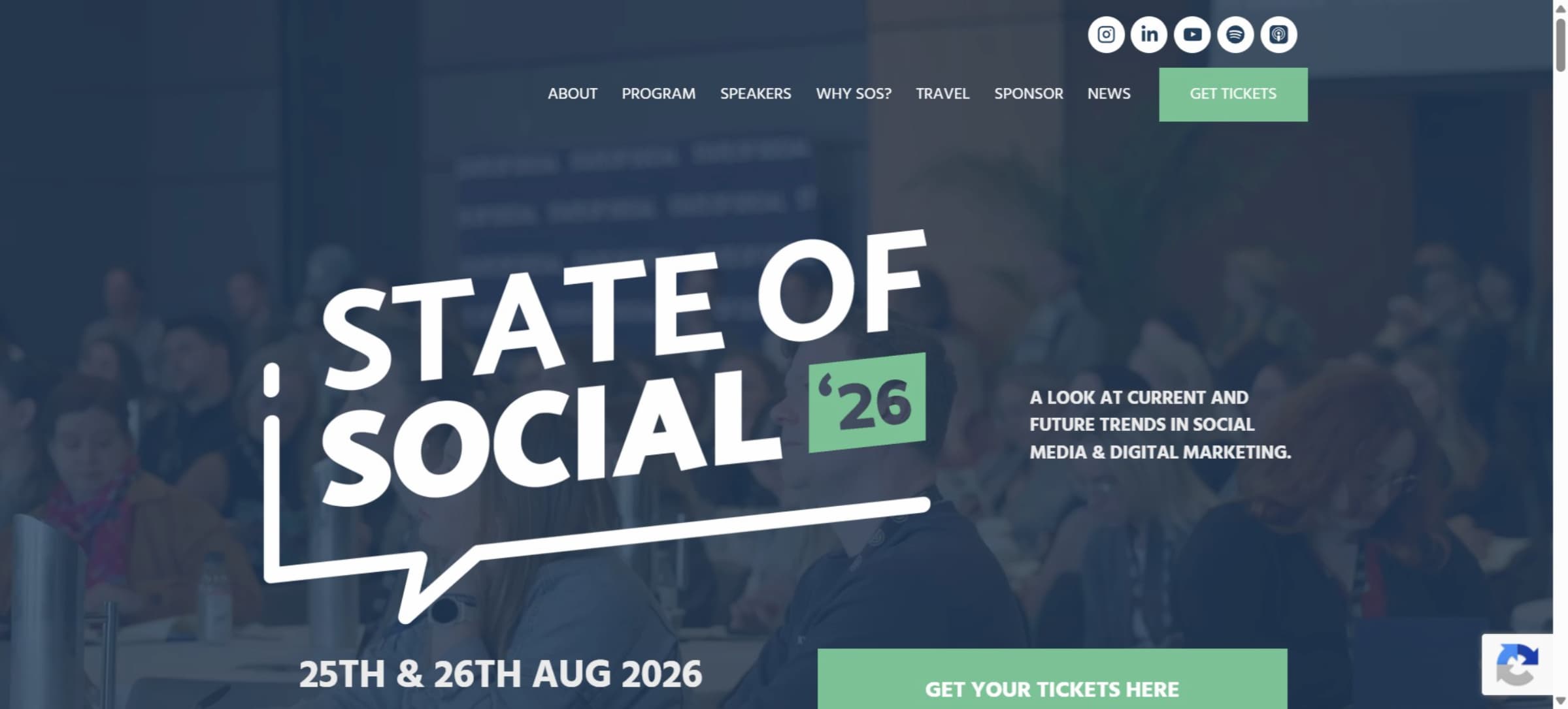 Screenshot of State of Social 26 homepage